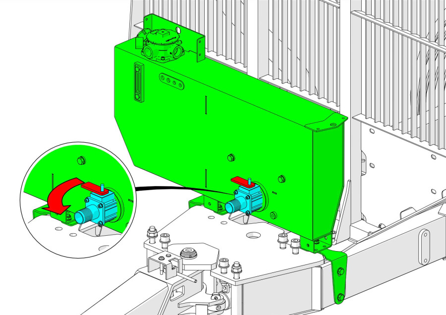 Oil tank 95L with shut off valve - T2SOV