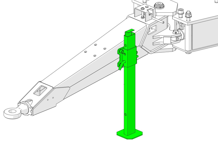 Removable parking support leg on drawbar - SL