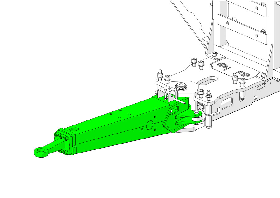 German high type drawbar with hitch - C4