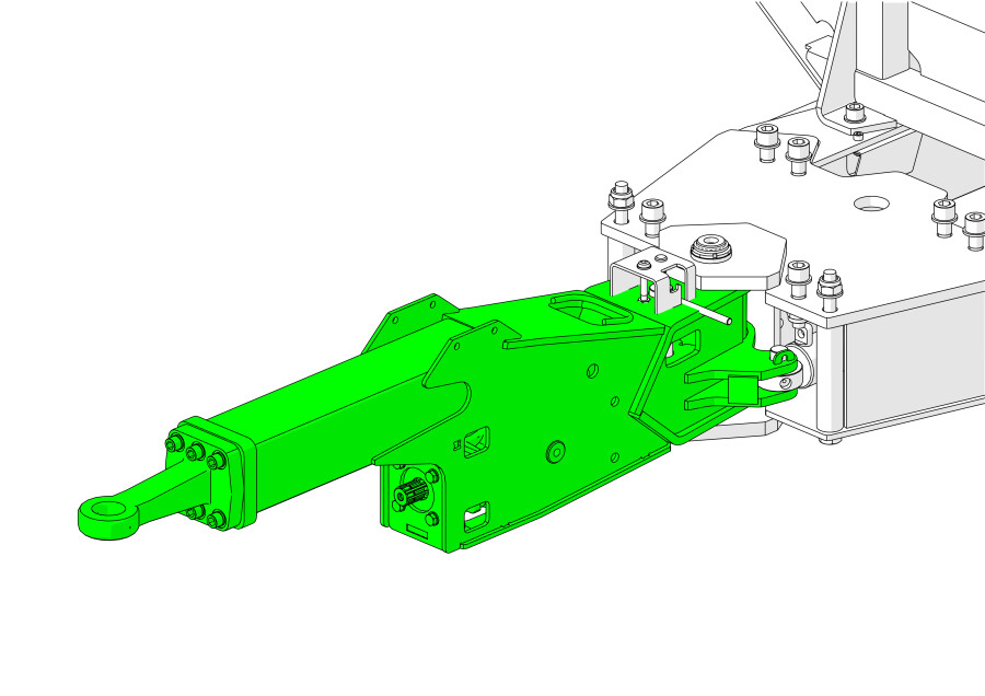 German high type drawbar with hitch for pump - C6