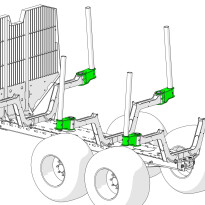 Forwarder type bunk adapter for wider loading area - PA